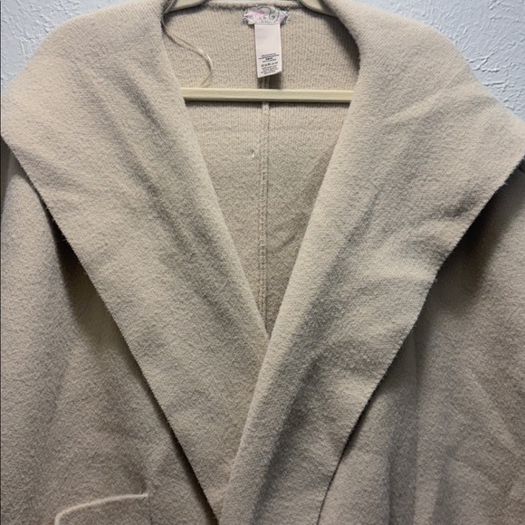 Free People cozy hooded duster OS one size fits all beige poly/nylon blend - Picture 3 of 4